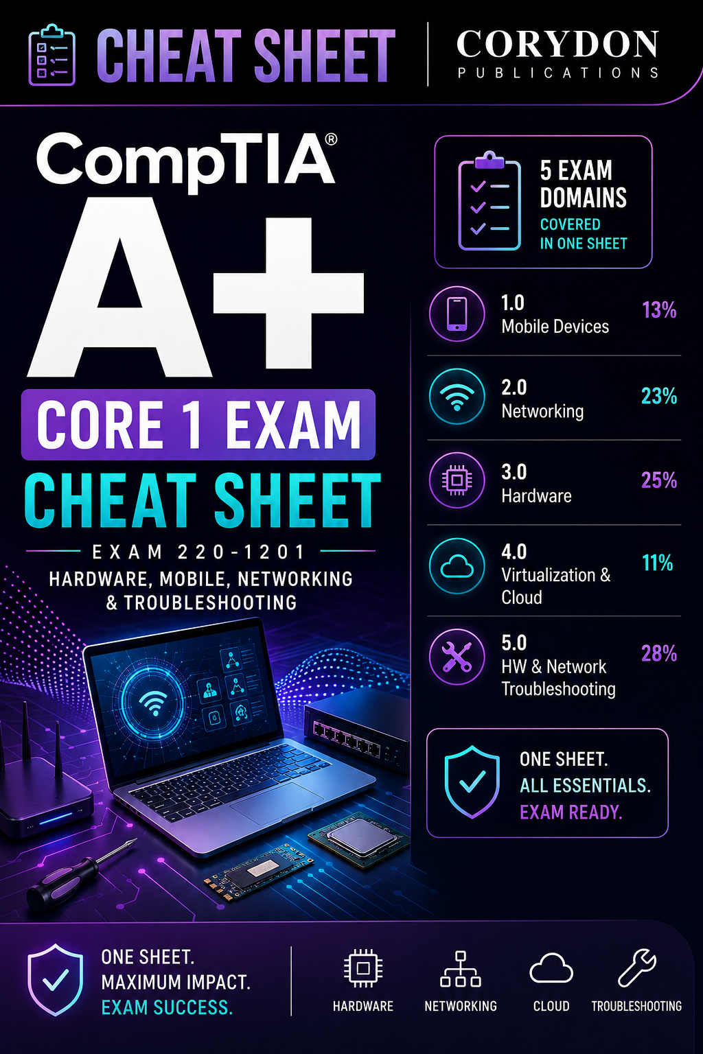 CompTIA A+ Core 1 Exam Cheat Sheet