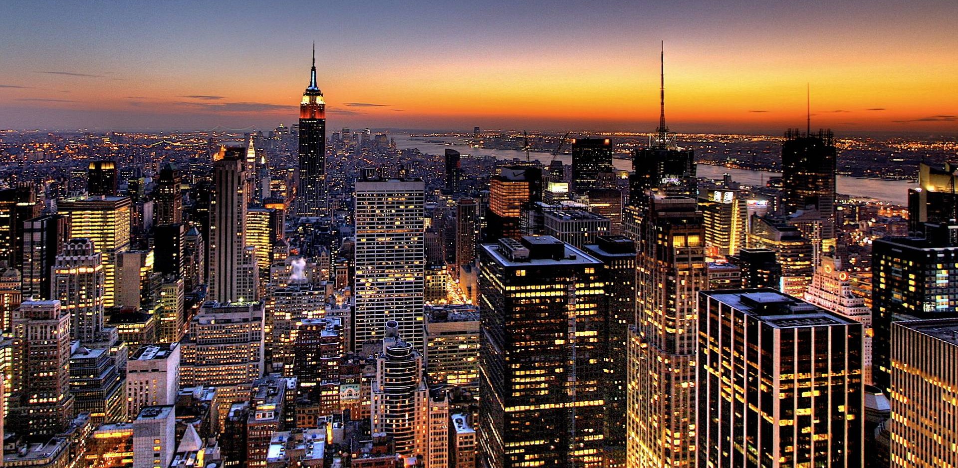 New York City skyline at night